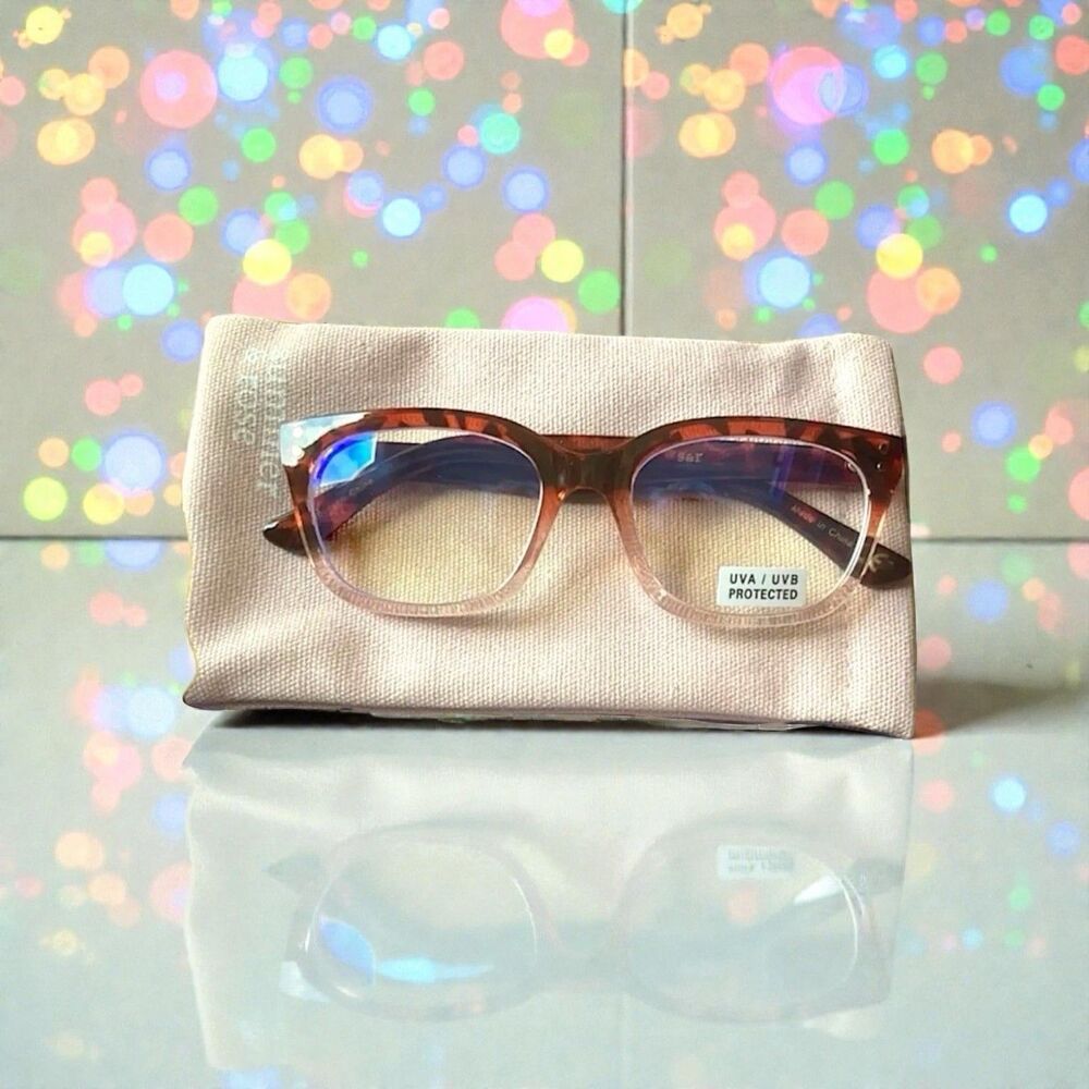 SUMMER & ROSE Danielle Blue Blockers - Burgundy Tort Brand New With Tags RV $54